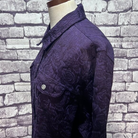 Chico's Purple Long Sleeve Jacket Size XL - Picture 4 of 8